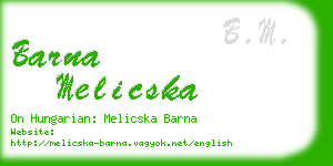 barna melicska business card